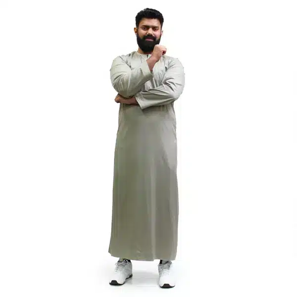 Satin Omani Light Green Thobe