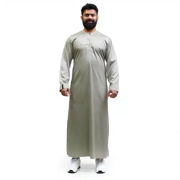 light green satin Omani thobe
