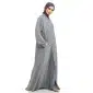 Maryam Button Light Grey Abaya